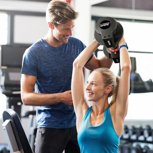 Miniatura 9 de AOTOB Adjustable Dumbbell Set 25/55 Lbs (Pair), Fast Weight Adjustment with Anti-Slip Turning Handle, Space-Saving for Home Gym, Strength Training