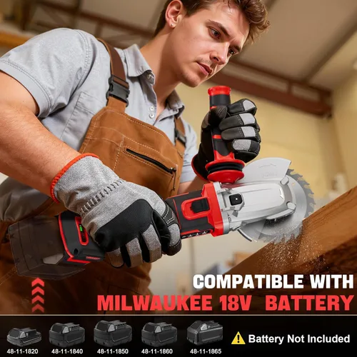 Miniatura 4 de Ecarke Amoladora angular de cabeza plana compatible con batería Milwaukee de 18 V, 4-1/2 a 5 pulgadas, 11000 RPM, sistema de seguridad múltiple