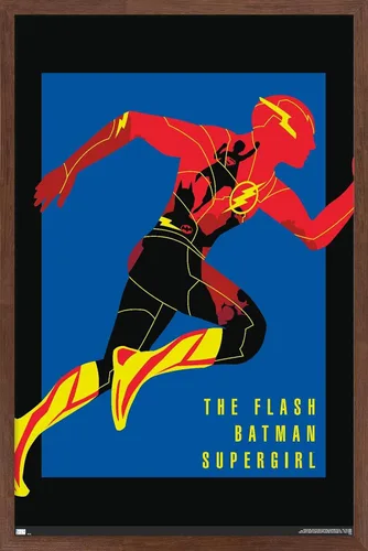 Trends International DC Comics Movie The Flash - Póster de pared de héroes Versión enmarcada de caoba