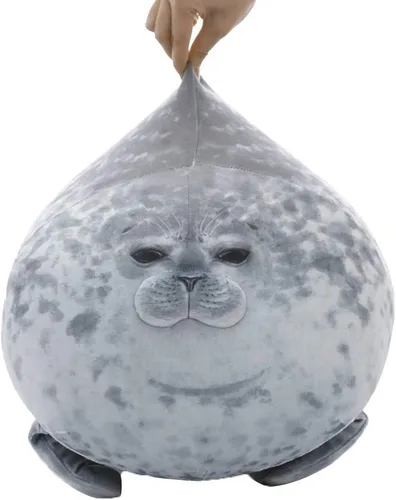 Miniatura 4 de Almohada de foca, almohada de felpa de sello de Blob gordito, juguete de peluche, lindas almohadas de océano (mediano, 17.6 pulgadas)