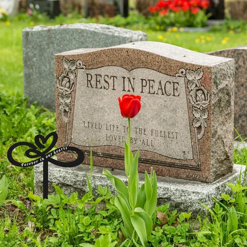 Miniatura 7 de Fumete Estaca de Placa Conmemorativa en Forma de Corazón, Estacas Conmemorativas Para Siempre en Nuestros Corazones, Decoraciones de Cementerio