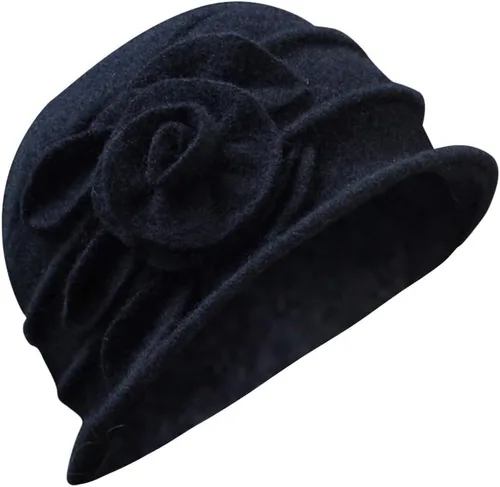 Gorra de invierno elegante para mujer, diseño de flores, estilo vintage, con flores, para mamá, para mujer