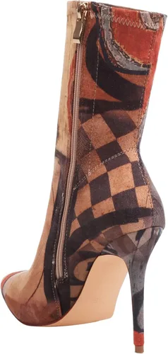 Miniatura 8 de vivianly Women's Sexy Pointy Toe Stiletto Heels Ankle Boots Printed Stretchy Sock Booties