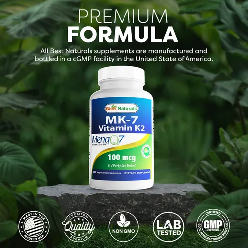 Miniatura 5 de Best Naturals MK-7 Vitamina K2 100 mcg 120 Vcaps