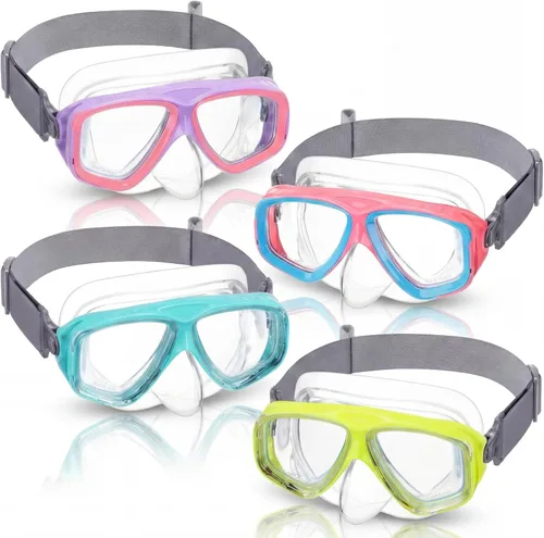 Miniatura 7 de Flutesan Gafas de natación para niños y jóvenes con cubierta para la nariz, correa elástica, máscara de buceo, natación, impermeable, gafas