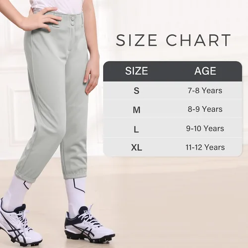 Miniatura 7 de Stelle Pantalones de sóftbol para niñas, pantalones de béisbol para niños