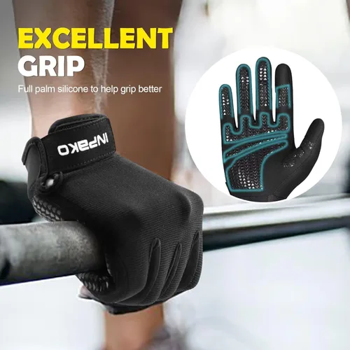 Miniatura 2 de Guantes de entrenamiento para hombres y mujeres, ligeros, con agarre de palma completa, acolchados, guantes de gimnasio para levantamiento de pesas