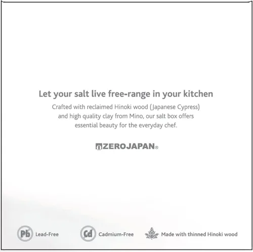 Miniatura 7 de Zero Japan Bee House - Caja de Sal Premium con Tapa Hinoki - Recipiente para Sal Marina y Especias - Elegante Despensa para Encimera de Cocina