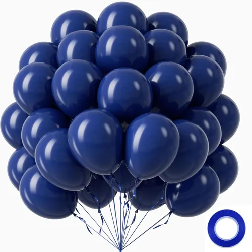 Globos Azul Marino de 12 pulgadas, Globos de Látex Azul Marino 50 piezas Globos de Fiesta para Graduación Boda Fiesta de Cumpleaños Decoraciones de