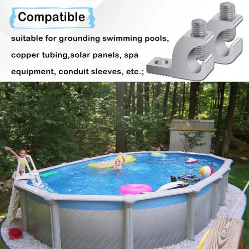 Miniatura 7 de Terminal de unión de piscina con aluminio resistente a la corrosión y de alta conductividad, rango de cables 4-14 (10 paquetes)