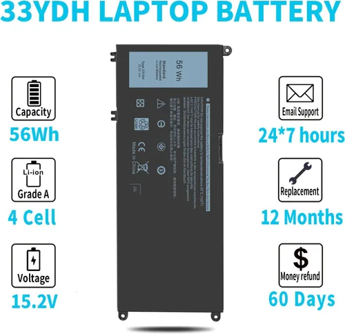 Miniatura 5 de Batería de 15.2V 56Wh 33YDH para Dell Inspiron 17 7000 7773 7779 7778 7786 2 en 1 15 7577 Latitude 15 3590 3580 3490 3380 G5 15 5588 7 g3 3579 3779