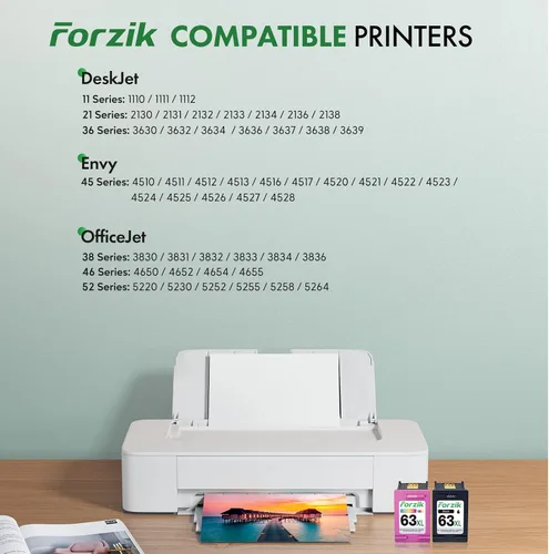 Miniatura 2 de Cartucho de tinta remanufacturado 63XL de repuesto para HP OfficeJet 3830 4650 4652 5255 Envy 4520 5540 DeskJet 1110 2130, negro, tricolor, paquete