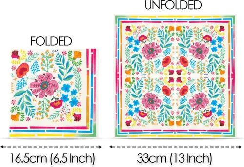 Miniatura 2 de Talking Tables 20 servilletas de papel bohemias desechables de 13 pulgadas, servilletas mexicanas de verano, decoraciones del Cinco de Mayo, diseño