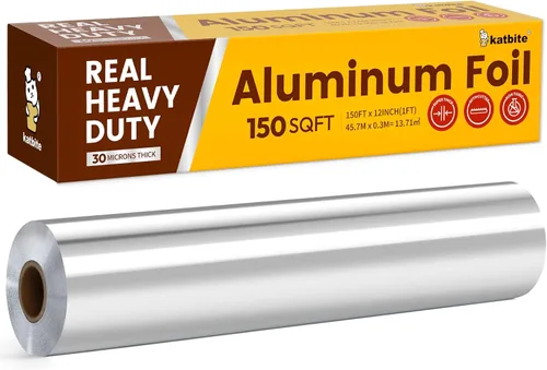 Miniatura 8 de Katbite Rollo de papel de aluminio resistente de 17.7 pulgadas de ancho, 30 micras de espesor, fuerte rollo de papel de aluminio para catering