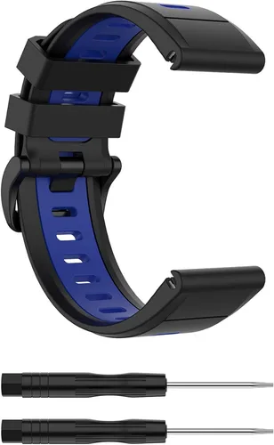 Miniatura 2 de Compatible con Garmin Fenix 6X Sapphire Band para mujeres y hombres, bandas de repuesto de silicona Quickfit de 0.86 pulgadas (1.024 in), correas