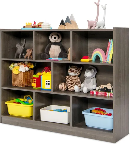 Miniatura 11 de Costzon Estantería de 3 estantes para niños, organizador de almacenamiento de juguetes de madera para libros y juguetes, estantería Montessori