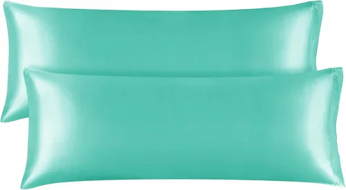 Miniatura 13 de Bedelite Funda de almohada de satén para el cuerpo, súper suave y refrescante, para el cabello y la piel, transpirable, sedosa y larga, 20 x 54 Rosa
