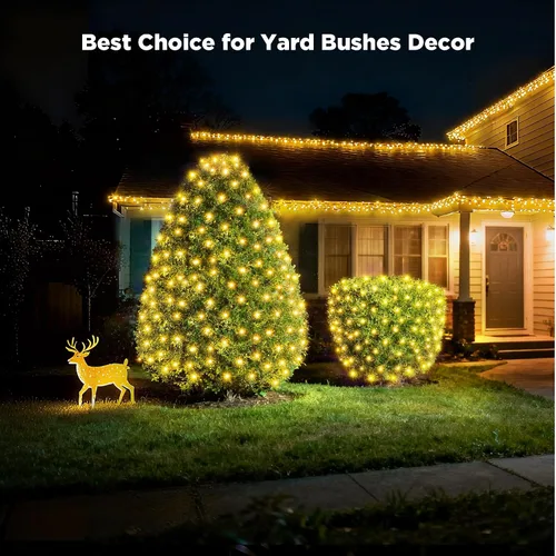 Miniatura 7 de BlcTec Luces de Navidad mejoradas para exteriores, 176 LED, 8.7 pies x 5.2 pies, luces de red de Navidad con certificación UL, 8 modos