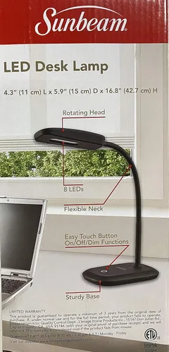 Miniatura 3 de SUNBEAM Lámpara de escritorio LED de cuello flexible Luz ajustable Energy Star Negro