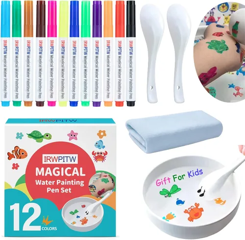 Miniatura 7 de IRWPITW Paquete de Bolígrafos de Dibujo Mágicos, 8 Colores de Bolígrafos de Pintura Mágica con Agua para Niños, Los Niños Crean Conjunto de Dibujos