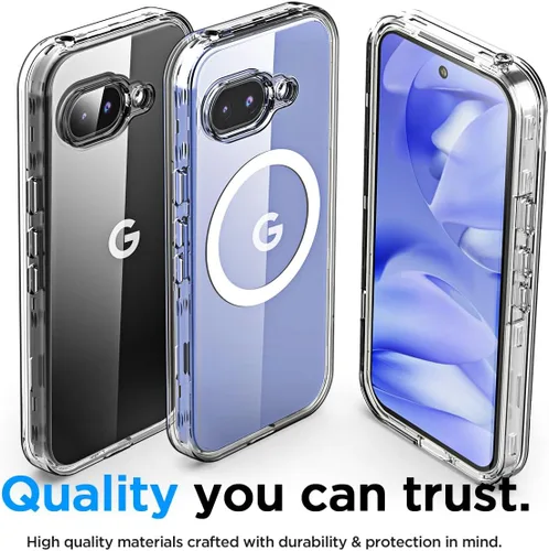 Miniatura 7 de AICase Funda transparente para Google Pixel 9a (6.3 pulgadas), resistente protección contra caídas, cuerpo completo, a prueba de golpes, a prueba