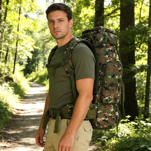 Miniatura 2 de Mochila de senderismo W WINTMING para hombres 70L/100L, mochila de campamento, mochila militar Molle, paquete de asalto de 3 días para escalada