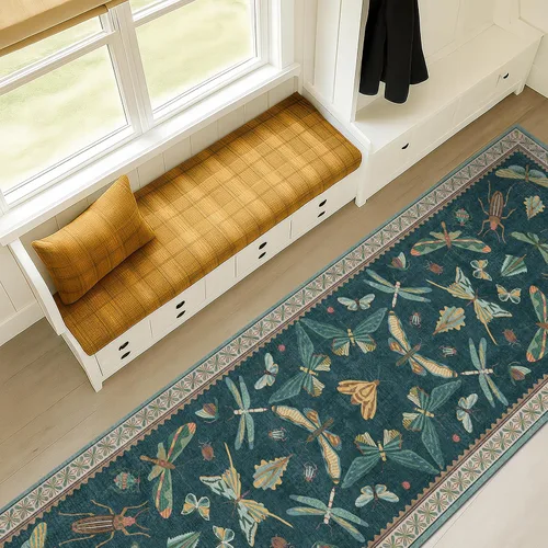 Miniatura 33 de Hazo Haus Alfombra de Baño Bohemia Lavable 2x3, Alfombras Pequeñas para Cocina, Tocador, Puerta Principal Entrada Interior, Antideslizante Pelo Bajo