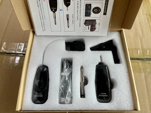 Miniatura 9 de Auriculares con micrófono inalámbricos, micrófono de cabeza inalámbrico de 2.4GHz, micrófonos con carga USB-C, rango de 165 pies, para amplificador