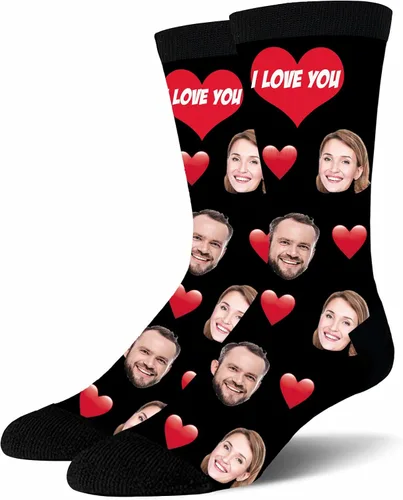Miniatura 21 de Yofair Calcetines personalizados con foto – Calcetines divertidos personalizados con imagen – Regalos de Navidad personalizados para hombres