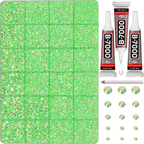 Miniatura 35 de 31000 piezas de diamantes de imitación para hacer brillar, kit de 3 mm de diamantes de imitación con parte trasera plana para manualidades, ropa