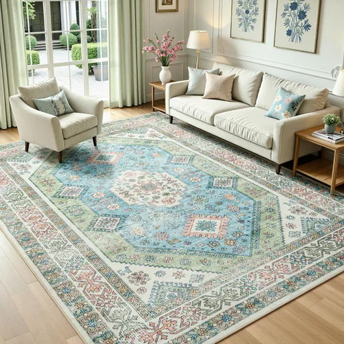 Miniatura 28 de Lofus 8x10 Alfombras de área para sala de estar, alfombra de área lavable, alfombras para dormitorio, cocina, alfombra vintage boho, alfombra suave