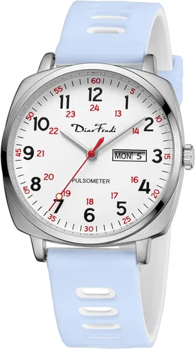 Diaofendi Reloj de enfermera impermeable para profesionales médicos, mujeres y hombres, 24 horas con segunda mano, esfera militar fácil de leer