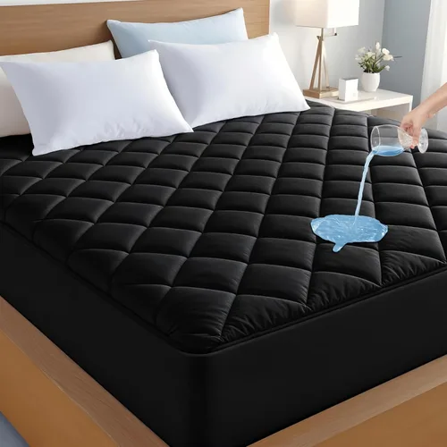 Miniatura 13 de LUX Décor Protector de Colchón Twin - Cubrecolchón Acolchado Elástico Ajustable Protector Hasta 16 Pulgadas de Profundidad - Cubrecolchón Suave