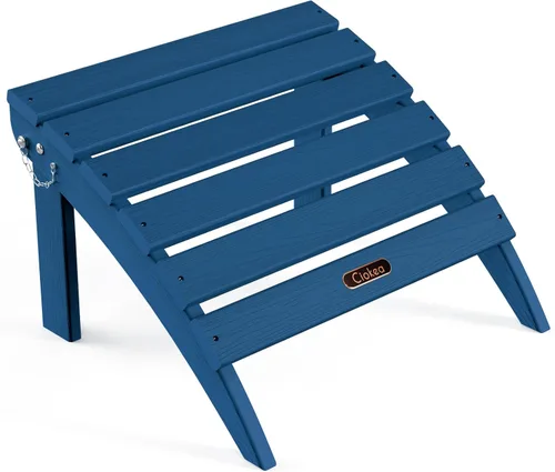 Ciokea Reposapiés plegable de plástico para terraza, patio, exterior, piscina, porche, césped, interior, azul marino