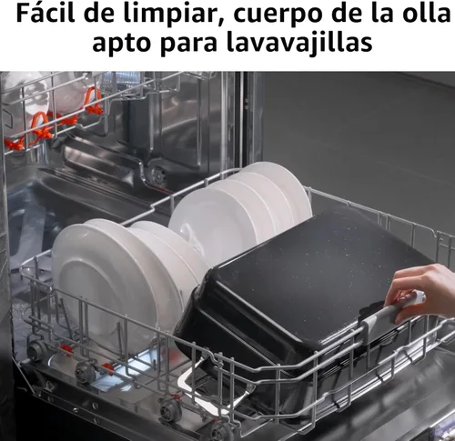 Miniatura 3 de Olla de cocción lenta de 10 cuartos (2 x 5 cuartos de galón) revestimiento de cerámica sin PFOA Temperatura ajustable apta para horno a 450 °F