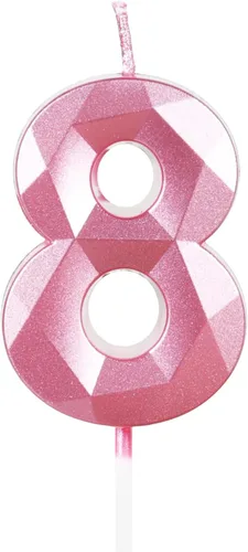 Miniatura 324 de Velas de cumpleaños número 15, velas número 15, velas de feliz cumpleaños de oro rosa para pastel, decoraciones de cobertura de pastel de diseño 3D