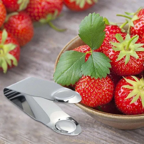 Miniatura 4 de 2 piezas de acero inoxidable fresa descorazonador de tallos de fresa, accesorios de cocina, patatas, piñas, zanahorias, tomate, descorazonador