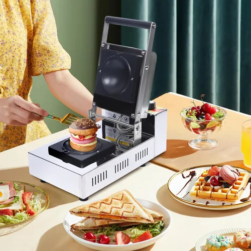 Miniatura 2 de Máquina para hacer hamburguesas de helado de 1000 Kw, máquina para hacer hamburguesas ovfo para encimera, sandwichera de helado 122-482℉