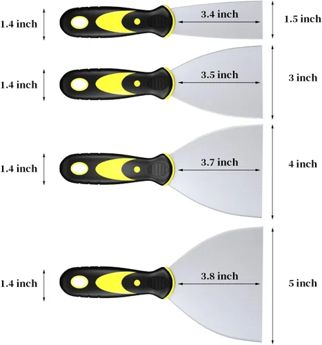 Miniatura 3 de DEKEones Raspadores de masilla, cuchillo de espiga, herramienta raspadora de metal para acabado de paneles de yeso, raspado de yeso, calcomanías