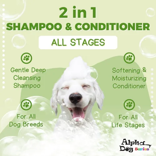 Miniatura 2 de All Stages - Juego de champú y acondicionador natural para perros con aloe vera pH equilibrado, champú y acondicionador para perros, champú