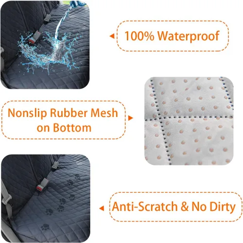 Miniatura 2 de Fundas de asiento de coche Honest Dog, funda de asiento para perro con solapa lateral para automóviles, camiones y SUV - Funda impermeable y Negro