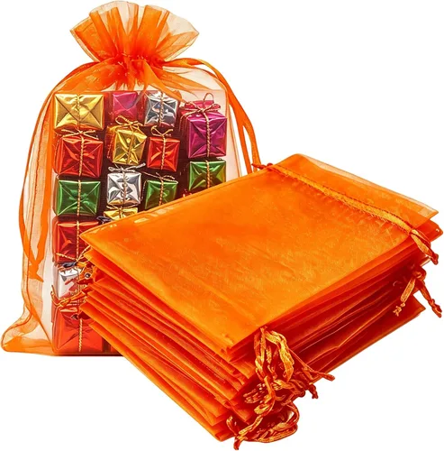Miniatura 45 de Paquetes de 50 bolsas de organza de regalo de 4 x 6 pulgadas, cordón negro a granel para baby shower, Navidad, cumpleaños de profesores, recuerdos