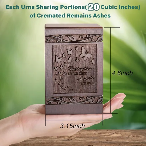 Miniatura 2 de Urnas de cremación para cenizas humanas adultas, machos y hembras, caja de urnas talladas de madera para hombres, mujeres, niños, mascotas, gato