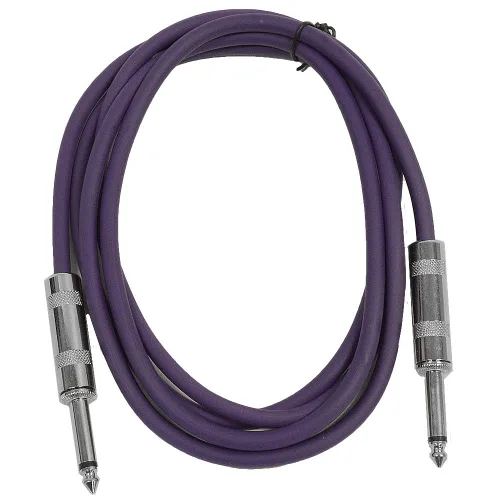 Miniatura 3 de Seismic Audio - SASTSX-2 - Cable TS de 2 pies de 1/4" para guitarra, instrumento o conexión, color púrpura