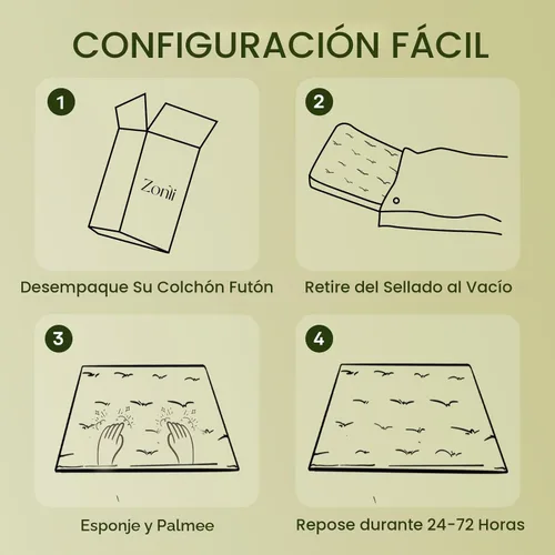 Miniatura 7 de ZonLi Colchón de Futón de Suelo Japonés Tamaño Twin 75"x 39", Funda 100% Algodón 2.5'' Grosor Engrosado Colchón Tatami, Almohadilla de Dormir Gris