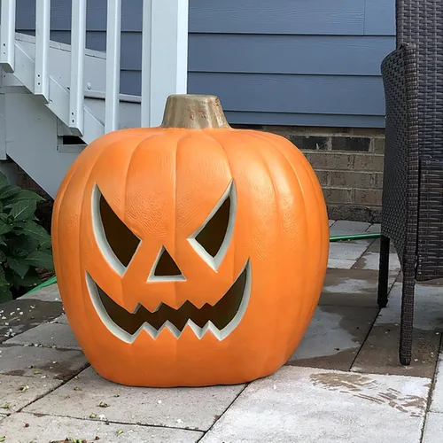 Linterna Jack O' de 21 pulgadas, decoración navideña de calabaza de Halloween extra grande iluminada, faroles de calabaza preiluminados para