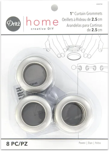 Miniatura 21 de Cortina con arandelas 1 pulgada, diámetro del plástico interior 8/Pkg Blanco