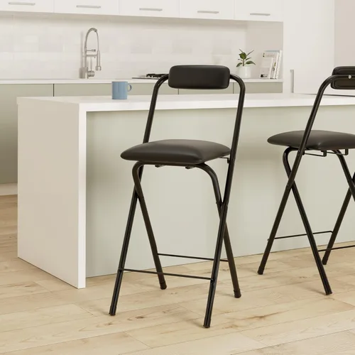 Miniatura 2 de Geelin 4 sillas plegables de 25.6 pulgadas, silla plegable, sillas plegables portátiles con asientos acolchados, barra pequeña, oficina, guitarra