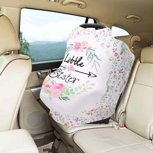 Miniatura 4 de Fundas de asiento de automóvil para bebé, para niñas, toldo para asiento de automóvil para hermanas, fundas de lactancia multiusos, cubierta