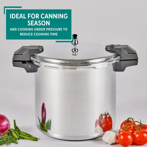 Miniatura 8 de MIRRO Enlatadora a presión de aluminio de 22qt con 3 reguladores y estantes de cocción dobles, 5/10/15 PSI